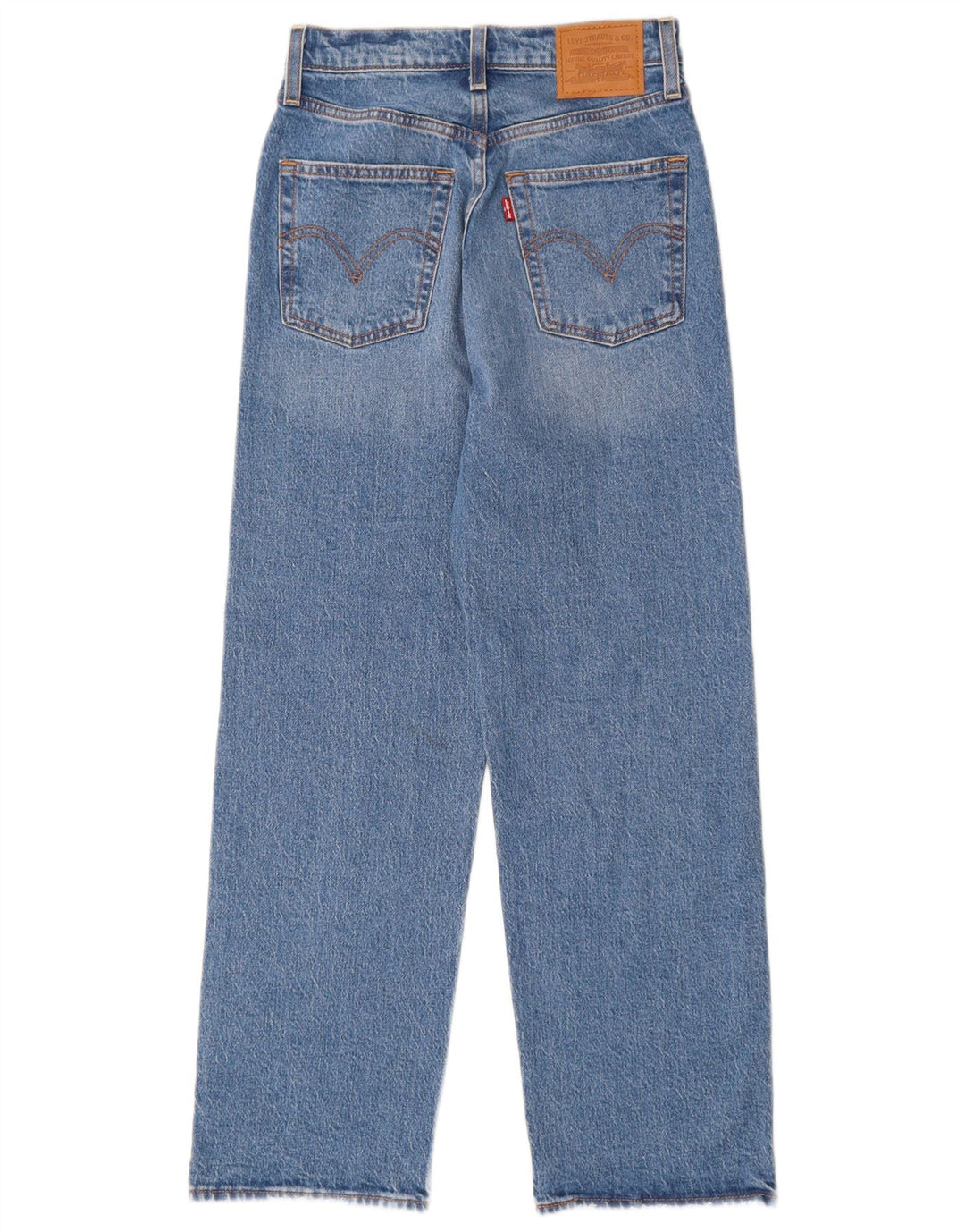 Levi's Womens Ribcage Straight Jeans W25 L27 Blue Cotton