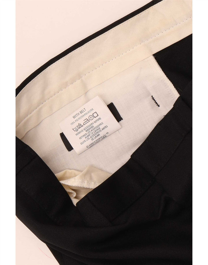 Pantaloni chino dritti da uomo Marks & Spencer W38 L29 poliestere nero