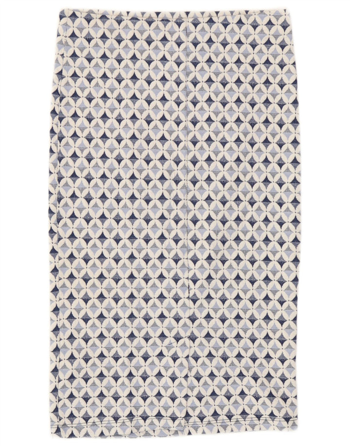 Zara Trafaluc lige nederdel til kvinder Medium W28 blå geometrisk polyester
