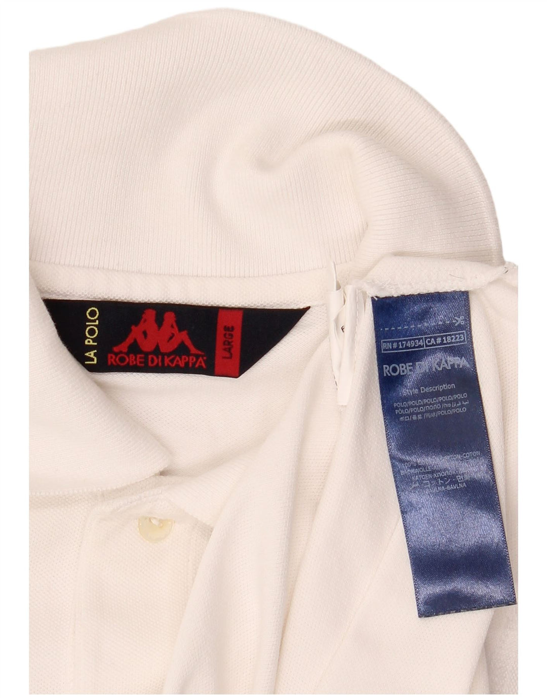 Kappa Herren-Poloshirt, groß, weiße Baumwolle