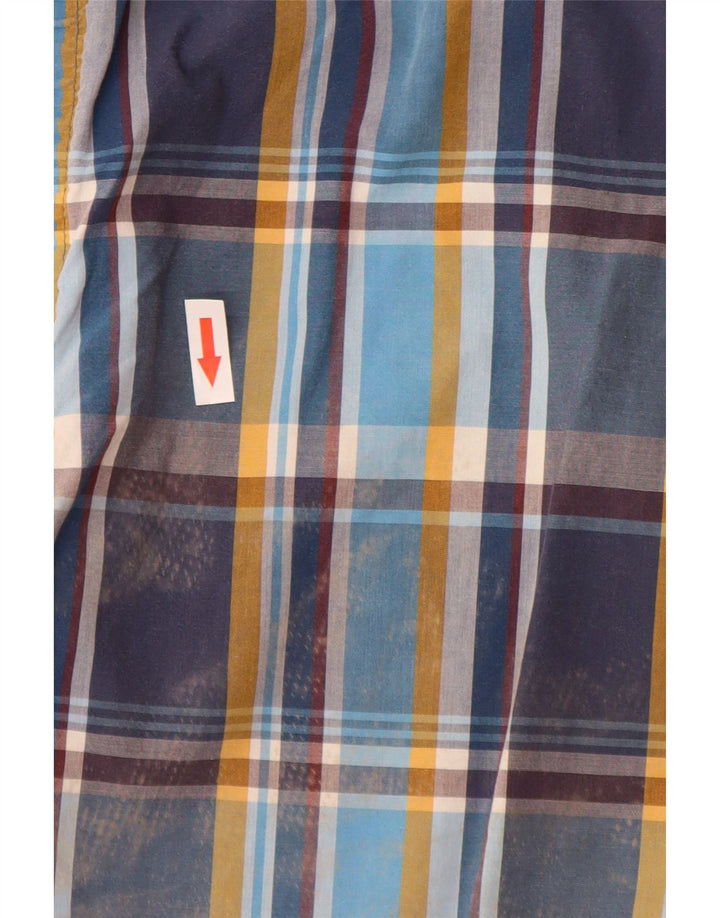 Tommy Hilfiger Mens New York Fit Shirt Medium Blue Check Cotton