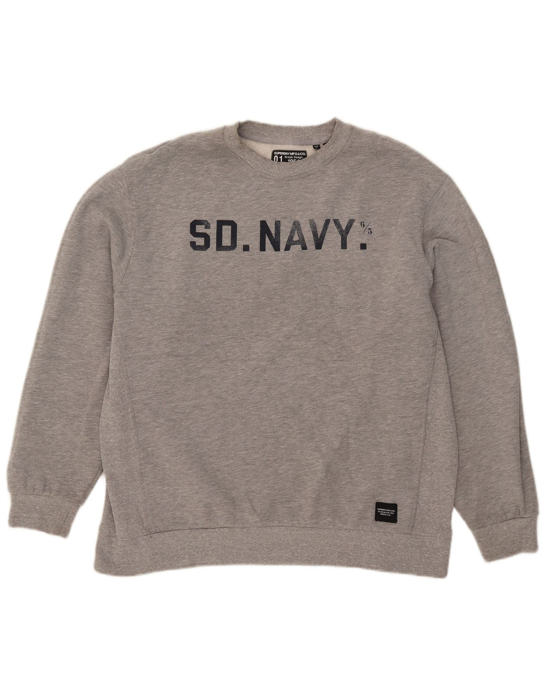 Superdry Womens Grafisk Oversized Sweatshirt Jumper UK 14 Stor Grå Bomuld