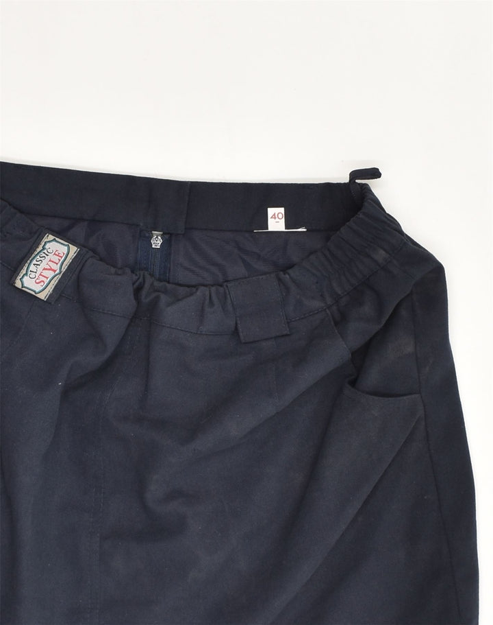 VINTAGE Womens Mini Skirt EU 40 Medium W30  Navy Blue Cotton | Vintage Vintage | Thrift | Second-Hand Vintage | Used Clothing | Messina Hembry 