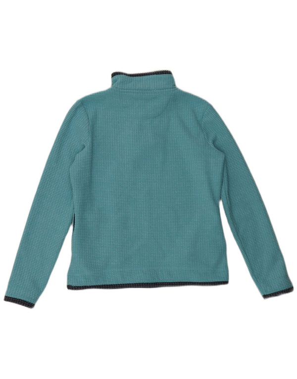 Maglione in pile da donna con collo e zip Weird Fish UK 12 Poliestere blu medio