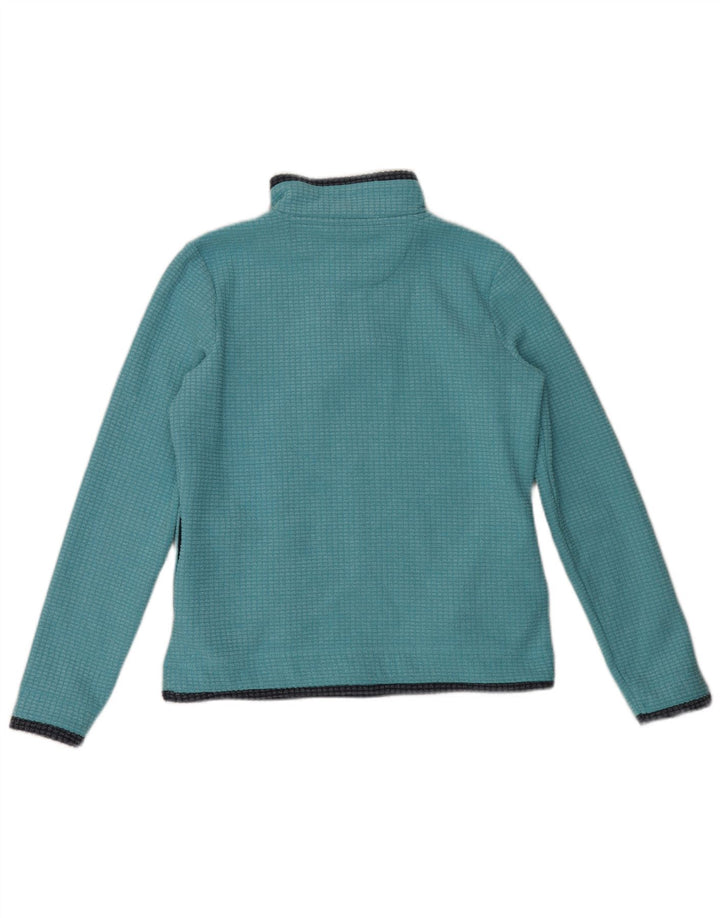 Weird Fish Dame Zip Neck Fleece Jumper UK 12 Medium Blue Polyester