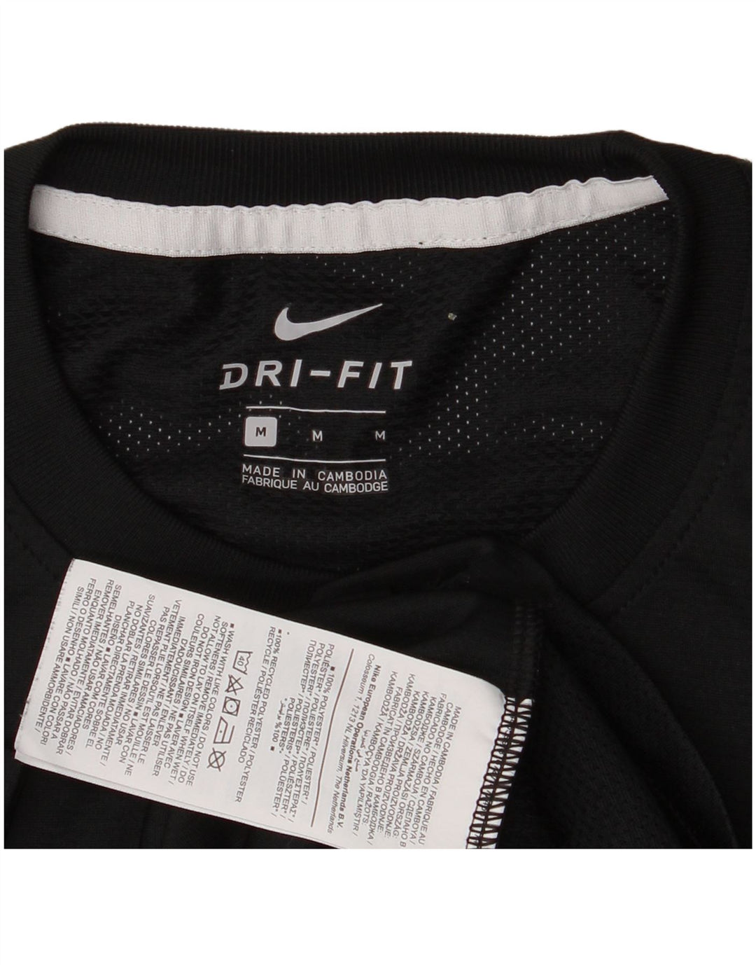 T-shirt Nike da uomo Dri Fit, top in poliestere color block medio nero