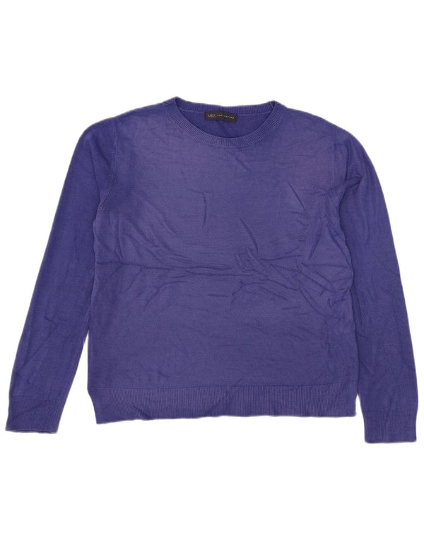 Marks & Spencer Pull col bateau pour femme UK 14 Large Acrylique Violet