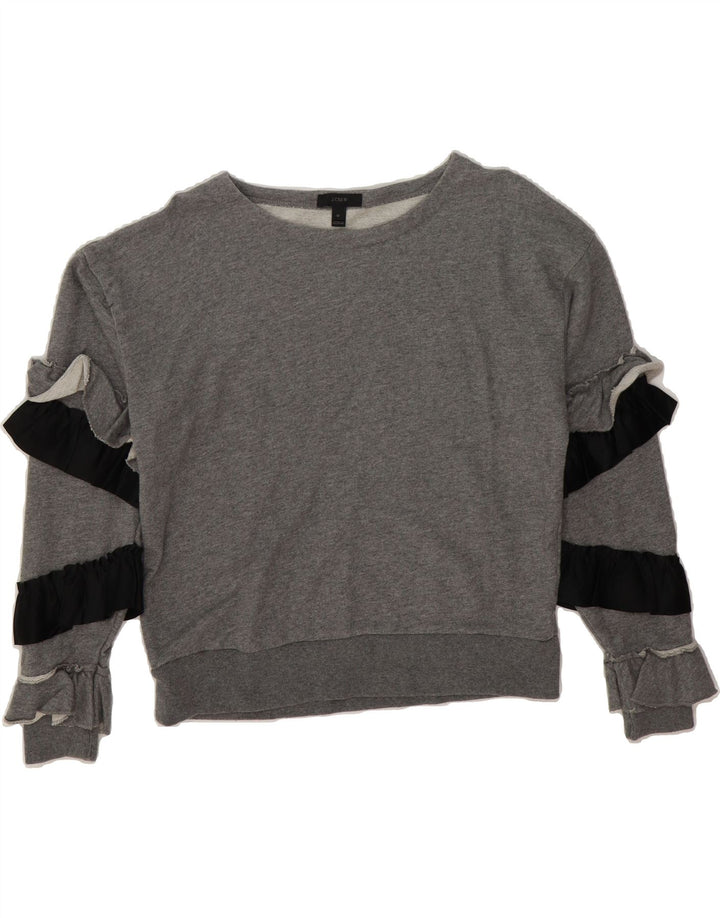J. CREW Womens Sweatshirt Jumper UK 14 Medium Grey Cotton Vintage J. Crew and Second-Hand J. Crew from Messina Hembry 