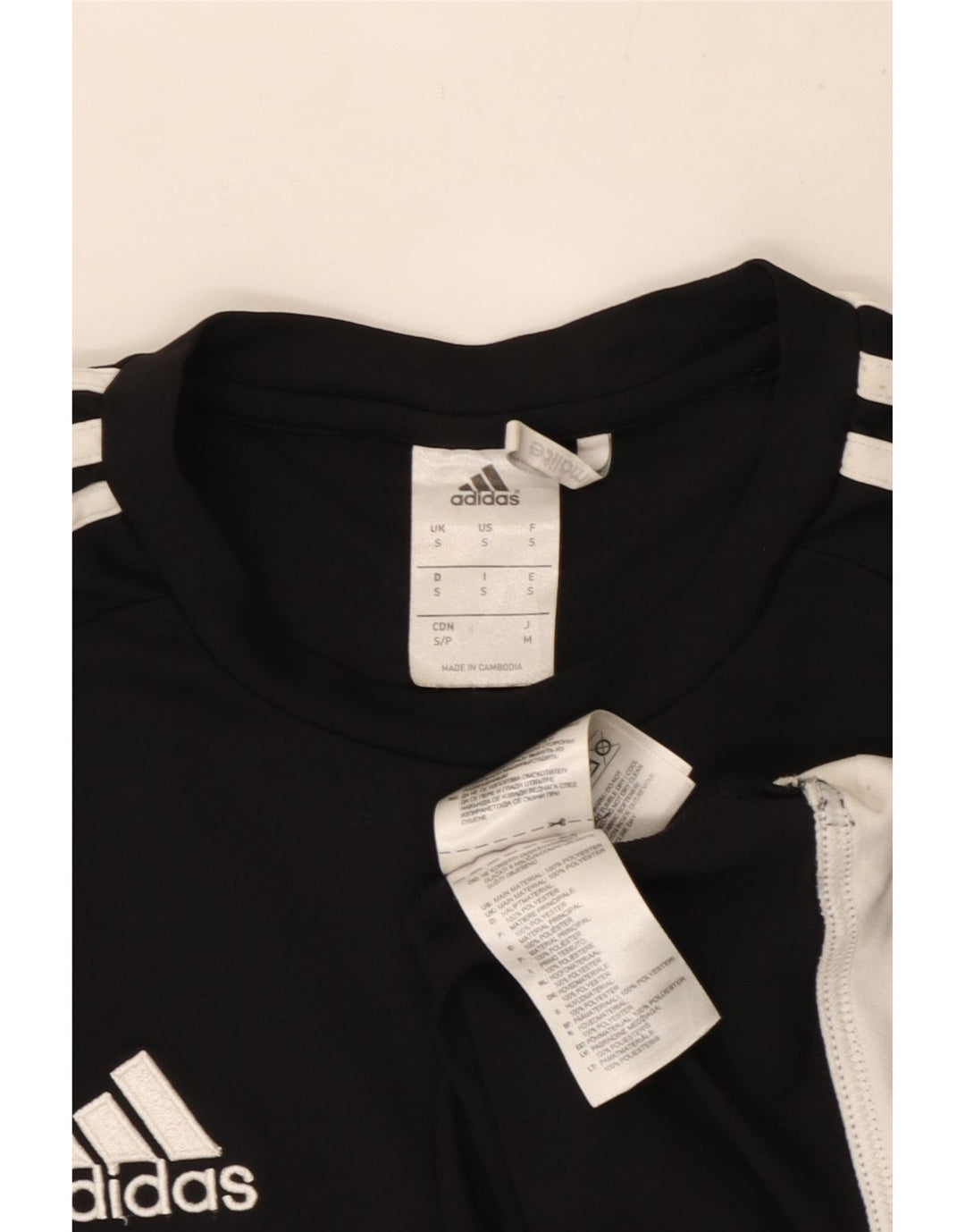 Adidas Mens Climalite T-Shirt Top Small Black Colourblock Polyester