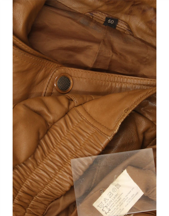 Vintage męska kurtka skórzana bomber EU 50 duża brązowa skóra