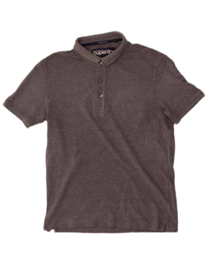 Superdry Mens Polo Shirt Medium Grey Cotton