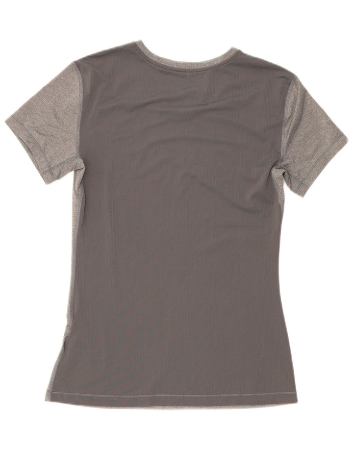 Nike Womens Dri Fit T-Shirt Top UK 14 Large Grey Polyester