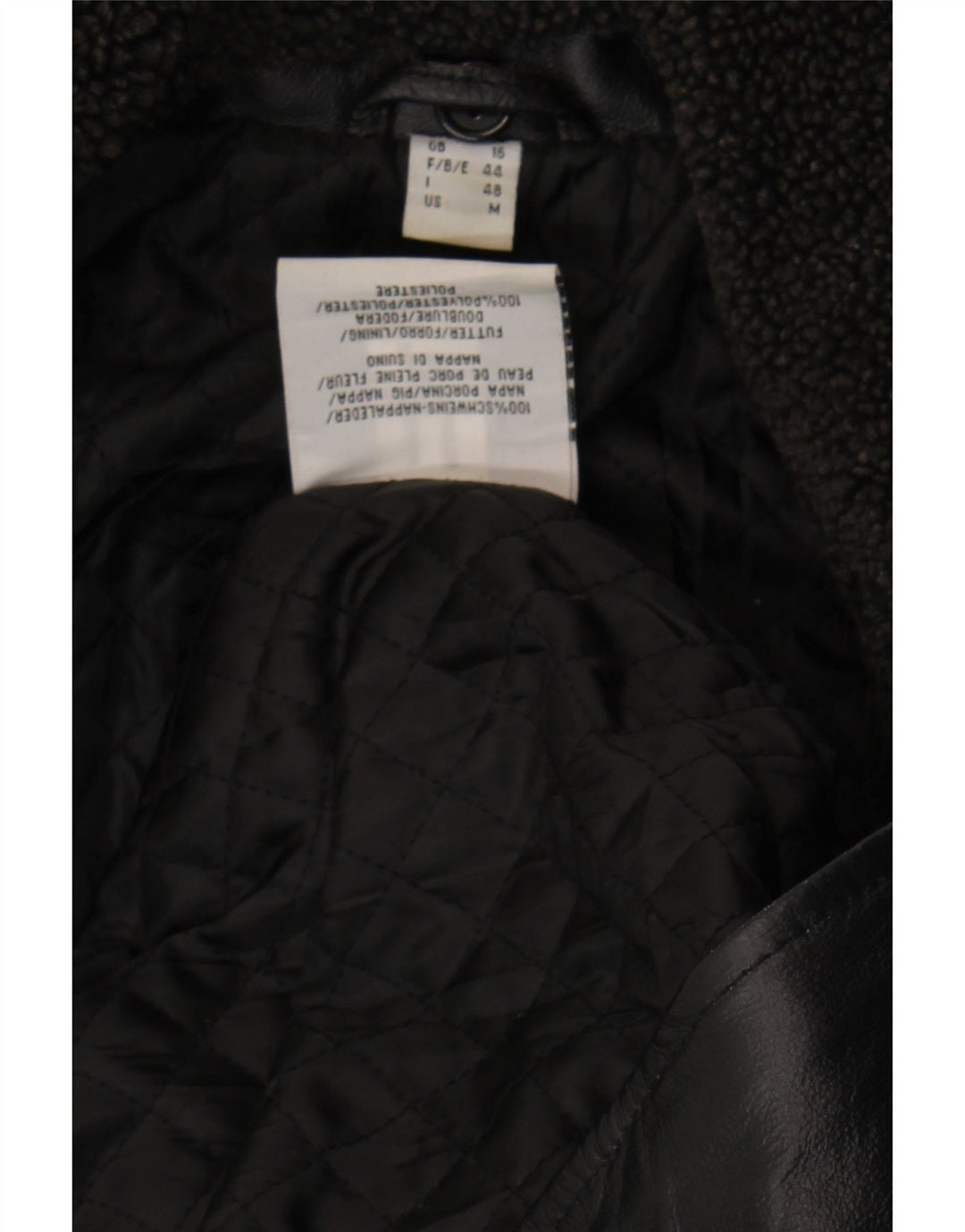 VINTAGE Womens Leather Biker Jacket UK 16 Large Black Leather