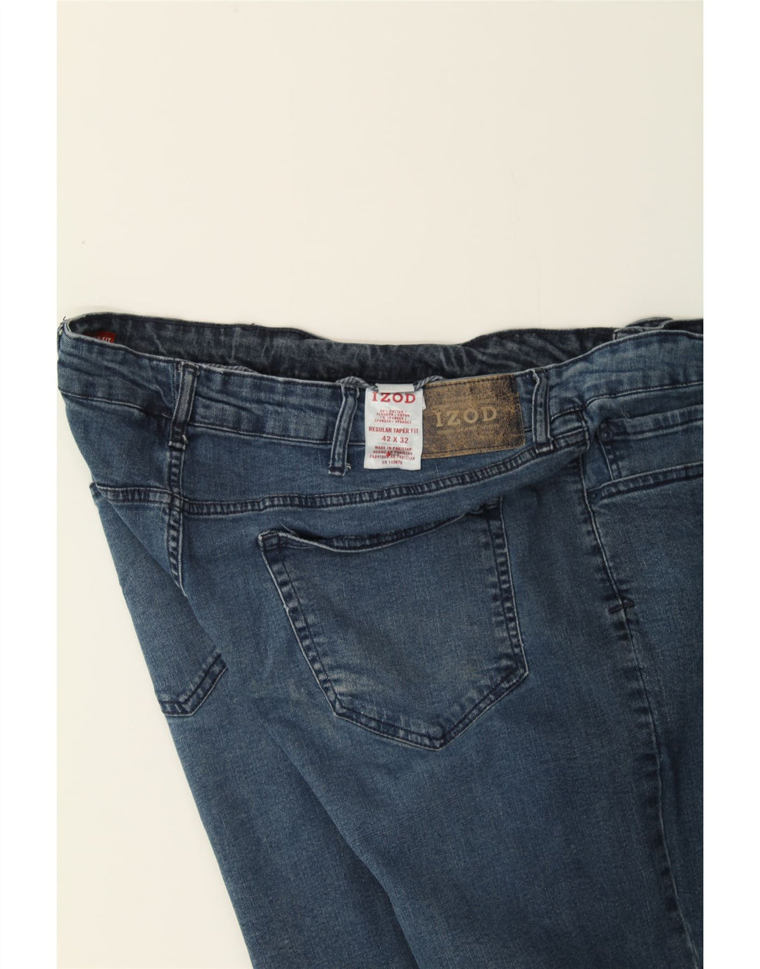 IZOD Mens Regular Tapered Jeans W42 L32 Navy Blue Cotton Vintage Izod and Second-Hand Izod from Messina Hembry 