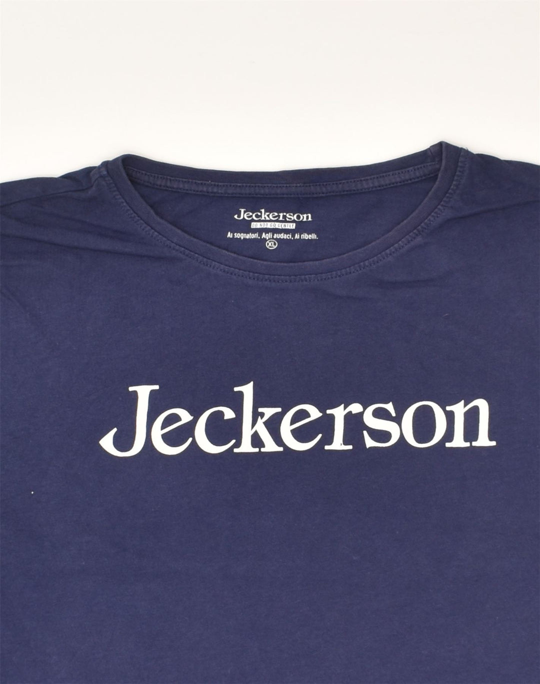 JECKERSON Womens Graphic T-Shirt Top UK 18 XL Navy Blue Cotton | Vintage Jeckerson | Thrift | Second-Hand Jeckerson | Used Clothing | Messina Hembry 