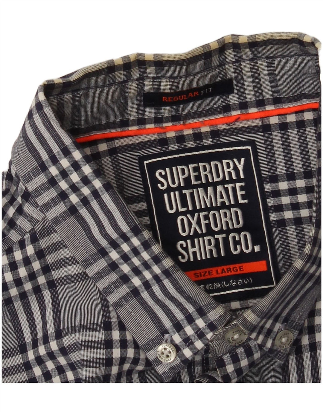 Superdry Mens Regular Fit Shirt Large Grey Check