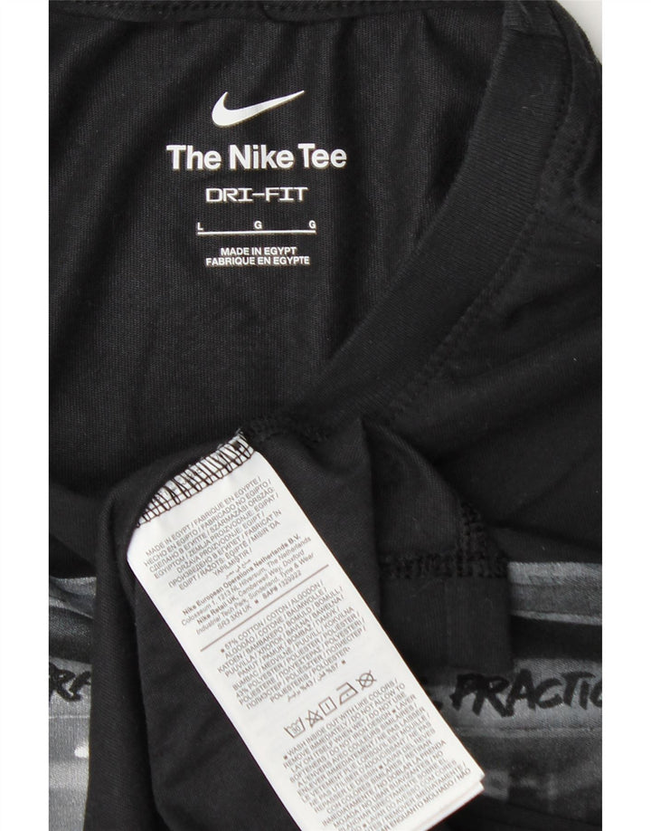 Nike Mens Dri Fit Graphic T-Shirt Top Large Black