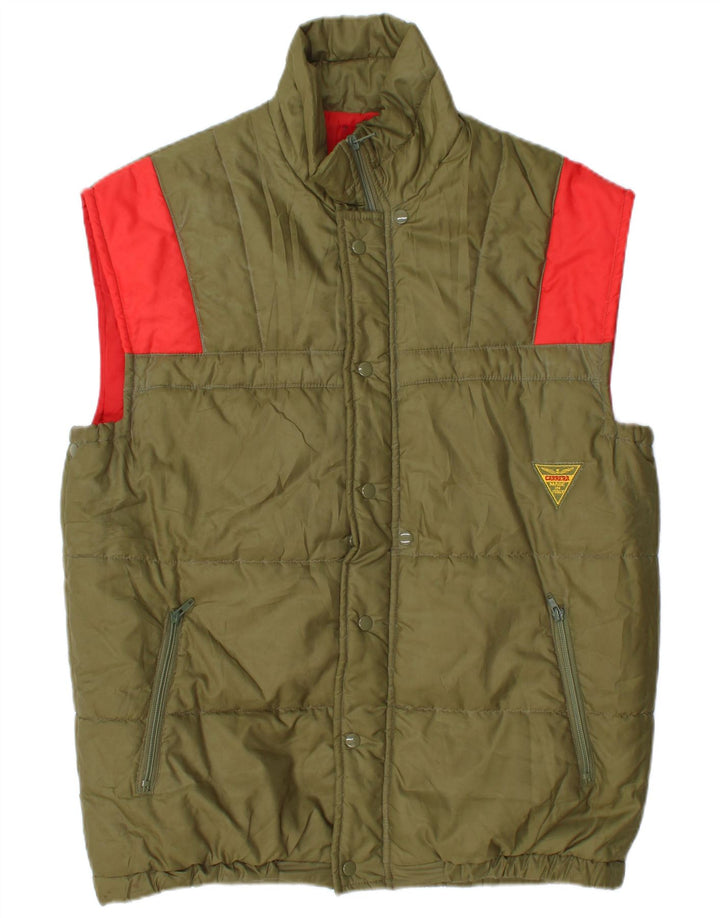 Carrera Mens Padded Gilet UK 40 Large Khaki Colourblock Polyester
