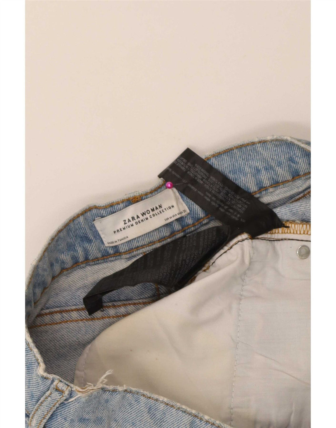 Zara Womens Distressed Mini Denim Skirt Medium W28 Blue Cotton