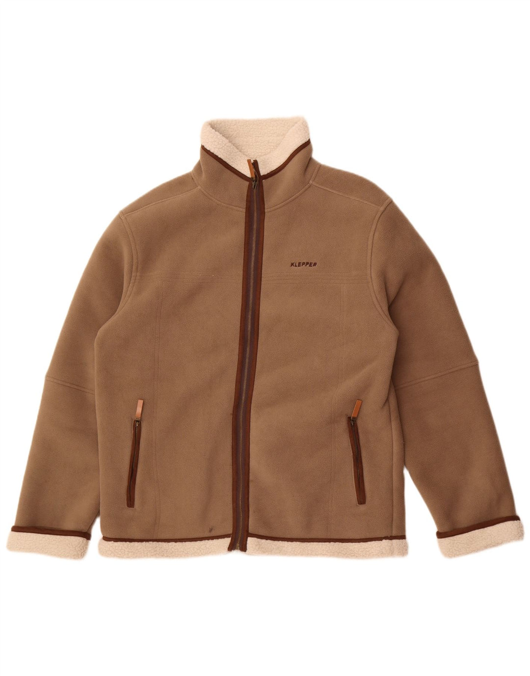 Klepper Mens Sherpa Fleece Jacket IT 50 Large Grey Polyester
