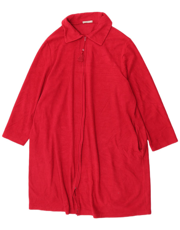 Marks & Spencer Damen-Fleece-Robenkleid, UK 20/22, 2XL, rotes Polyester