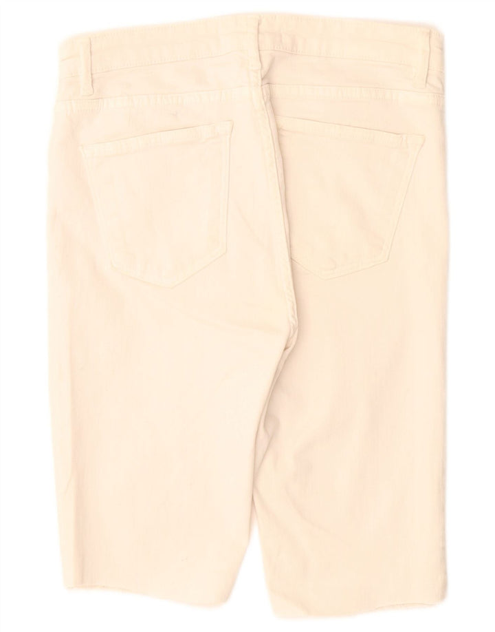 ZARA Womens Bermuda Denim Shorts EU 38 Small W28  Off White