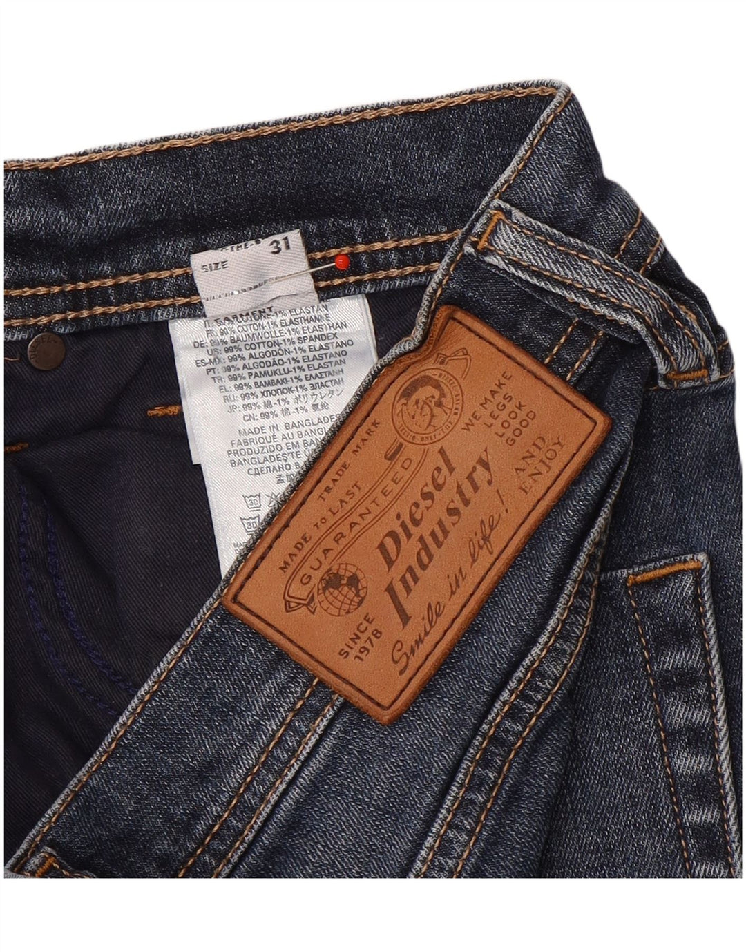 Diesel Mens Slim Jeans W31 L32 Blue Cotton