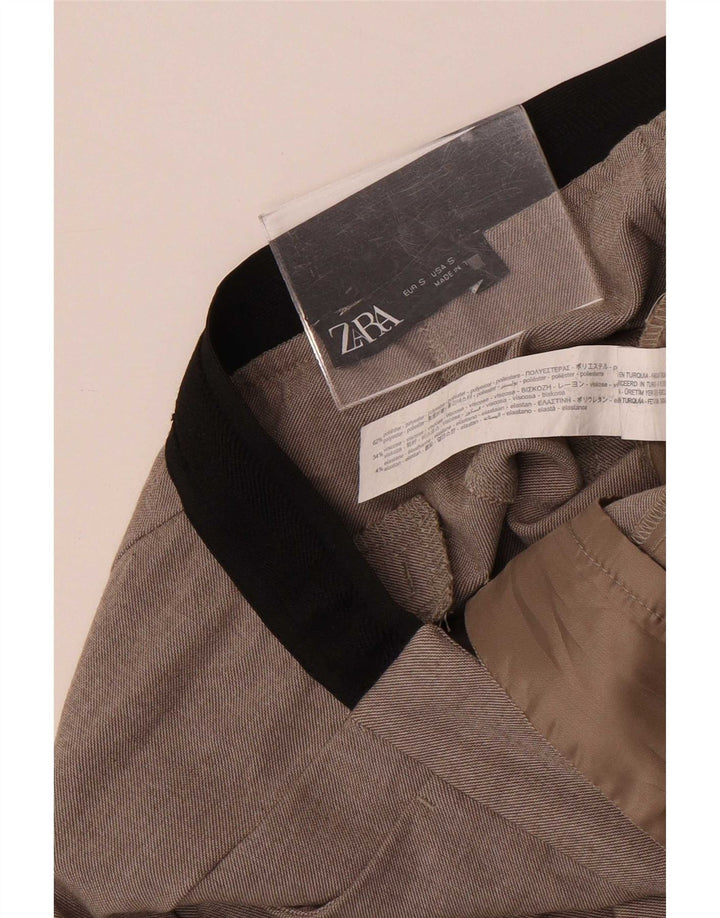 Zara Womens Slim Chino Trousers Small W28 L26 Grey Polyester