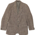Jaqueta blazer masculina de 2 botões Harris Tweed Reino Unido 36 pequena espinha de peixe cinza