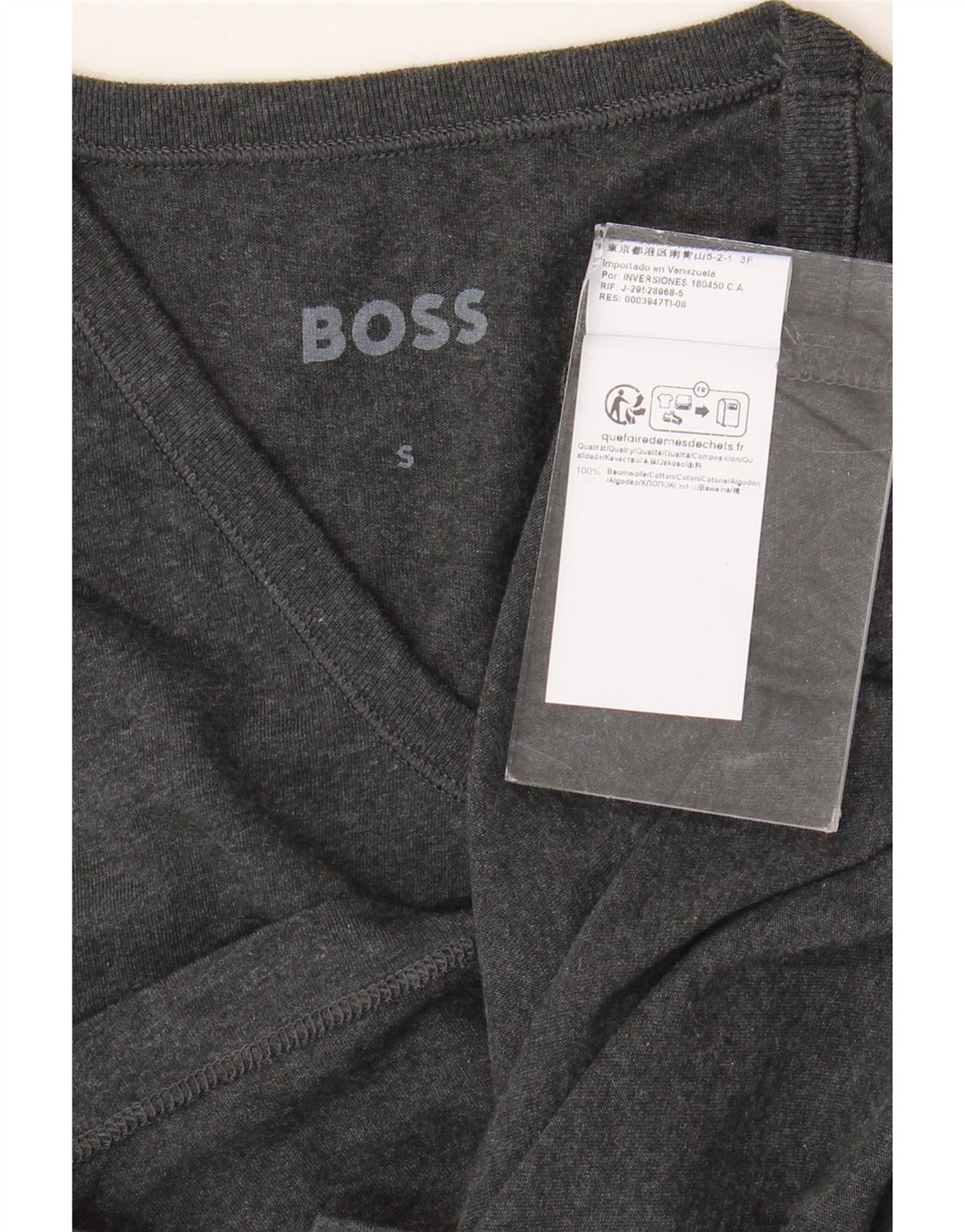 Hugo Boss Mens T-Shirt Top Small Grey Cotton