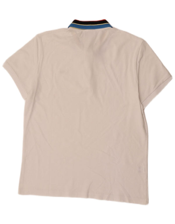Lacoste Stretch Polo Shirt til mænd Størrelse 6 XL Hvid Colourblock Bomuld