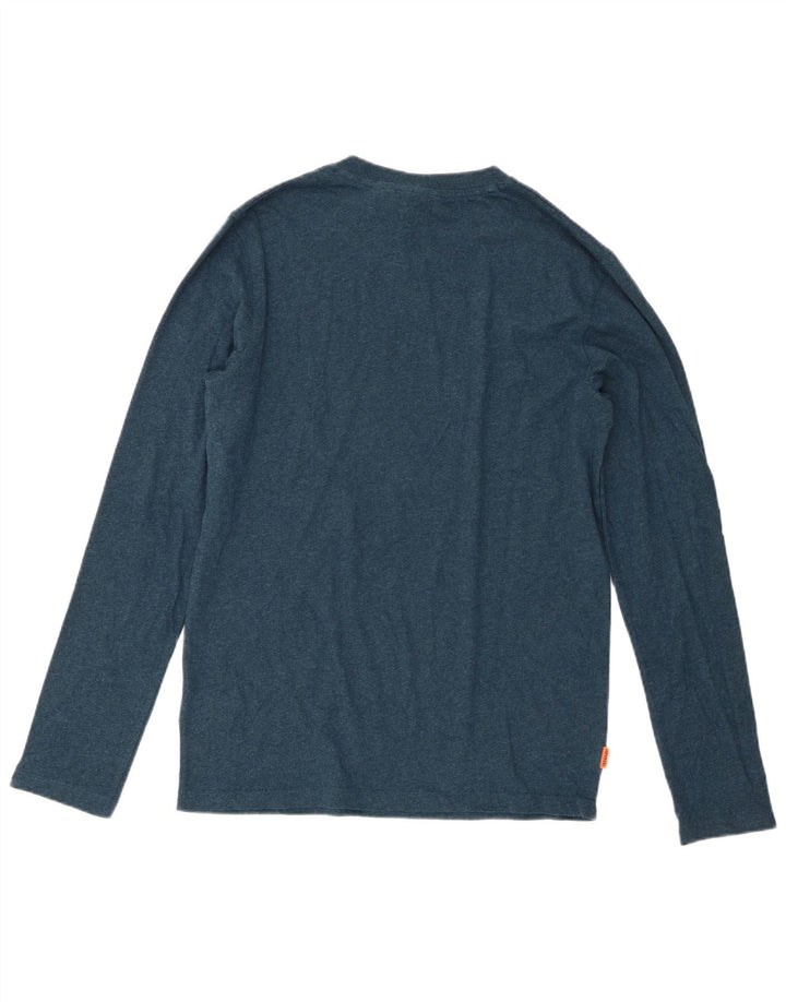 Top pentru bărbați Superdry cu mânecă lungă din bumbac albastru mediu