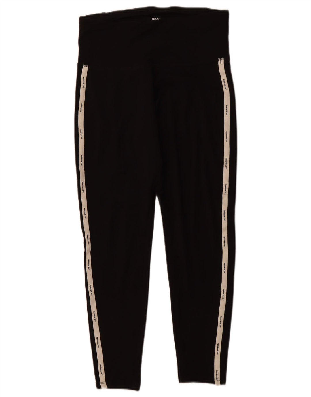 REEBOK Womens Leggings UK 12/14 Medium Black Cotton