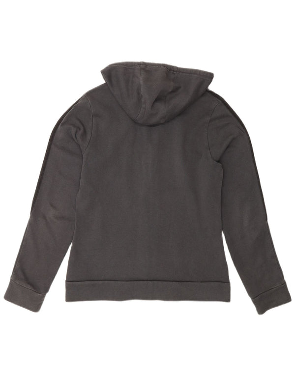 Maglione con cappuccio e zip da donna Adidas UK 14 Cotone grigio medio