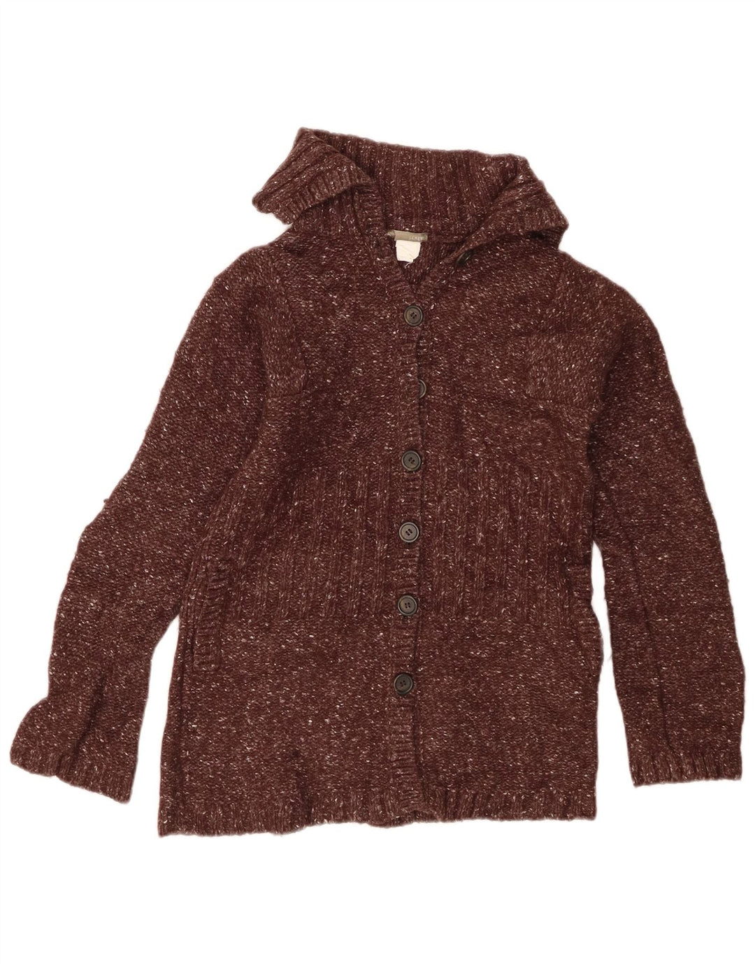 J. CREW Womens Cardigan Sweater UK 8 Small Brown Flecked