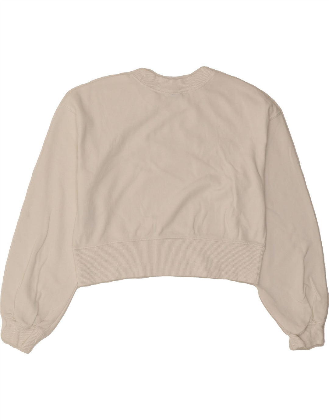 CHAMPION Womens Oversized Crop Sweatshirt Jumper UK 10 Small White Cotton Vintage Champion and Second-Hand Champion from Messina Hembry 