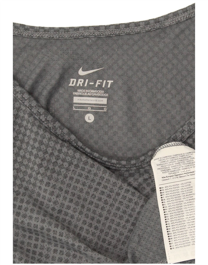 Canotta Nike Dri Fit da uomo, grande, in poliestere a righe grigie