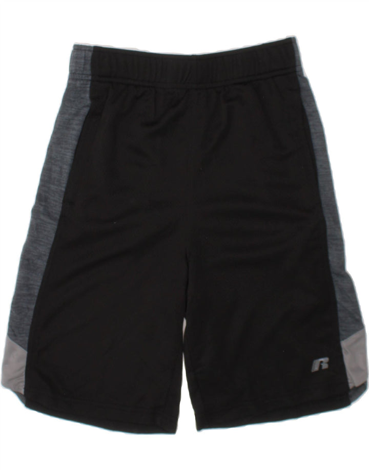 RUSSELL ATHLETIC Boys Sport Shorts 7-8 Years Medium  Black Colourblock Vintage Russell Athletic and Second-Hand Russell Athletic from Messina Hembry 