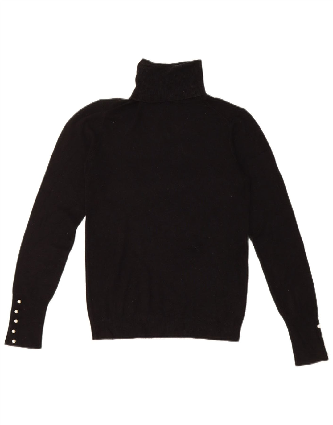Zara Womens Roll Neck Jumper Sweater UK 8 Small Black Viscose