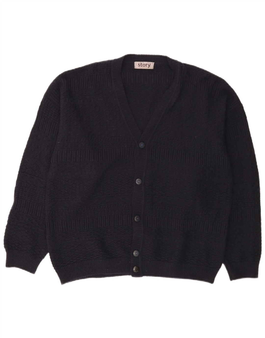 Vintage Herren Cardigan Pullover XL Marineblau