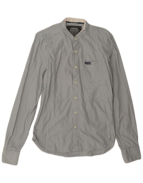 Camisa Superdry para hombre de algodón a rayas diplomáticas en gris medio