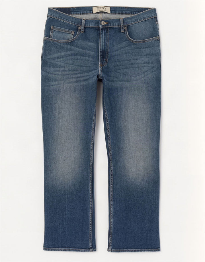 Wrangler Mens Straight Jeans W36 L30 Azul Algodão