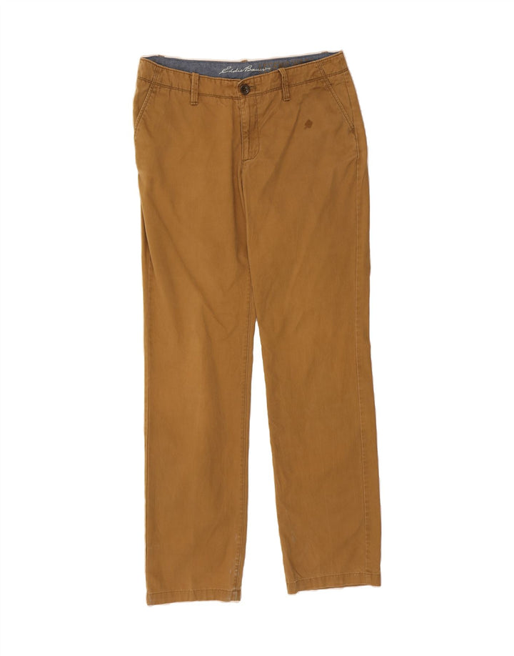 EDDIE BAUER Womens Straight Chino Trousers W34 L34 Brown Cotton Vintage Eddie Bauer and Second-Hand Eddie Bauer from Messina Hembry 