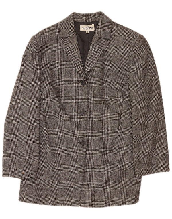 Valentino Γυναικείο σακάκι σακάκι με 3 κουμπιά UK 12 Medium Grey Houndstooth