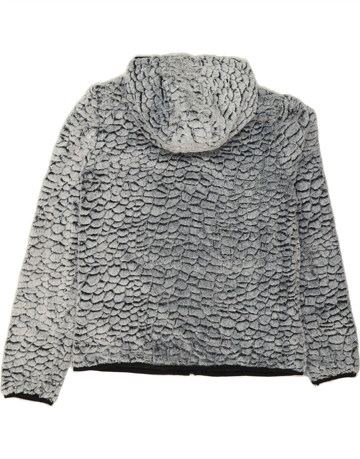 BRUGI Womens Hooded Fleece Jacket UK 18 XL Grey Polyester Vintage Brugi and Second-Hand Brugi from Messina Hembry 