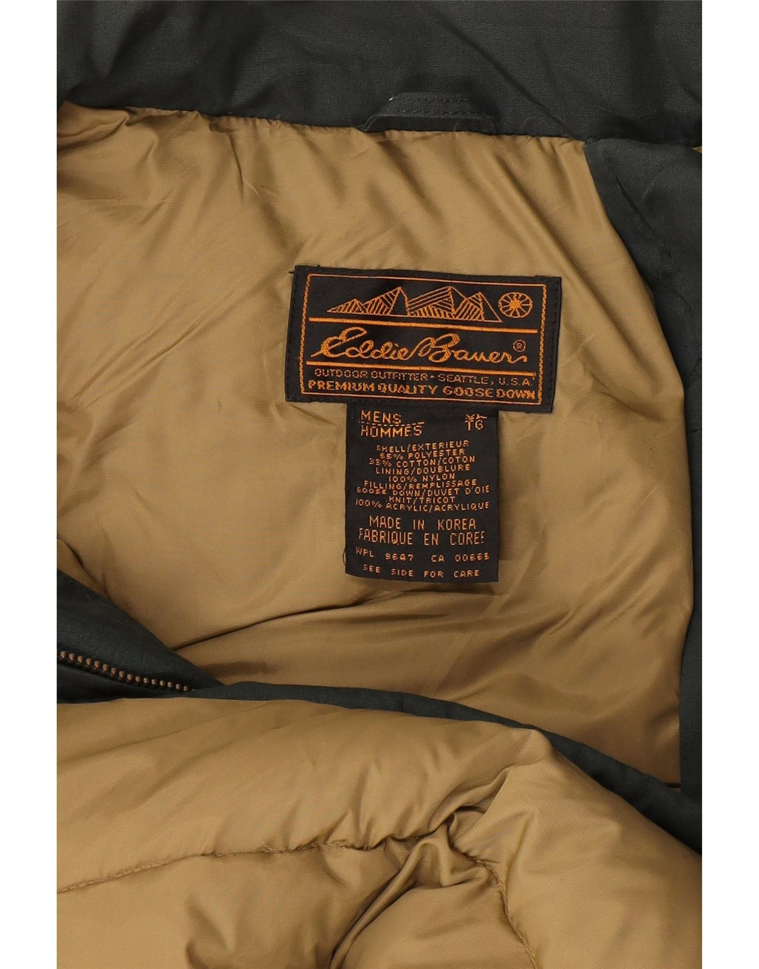 Eddie Bauer Mens Padded Jacket UK 42 XL Green Polyester