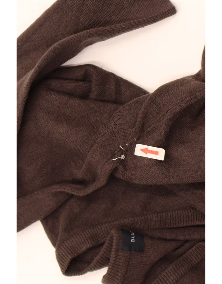 Marks & Spencer Mens Blue Harbour V-Neck Jumper Sweater Medium Brown