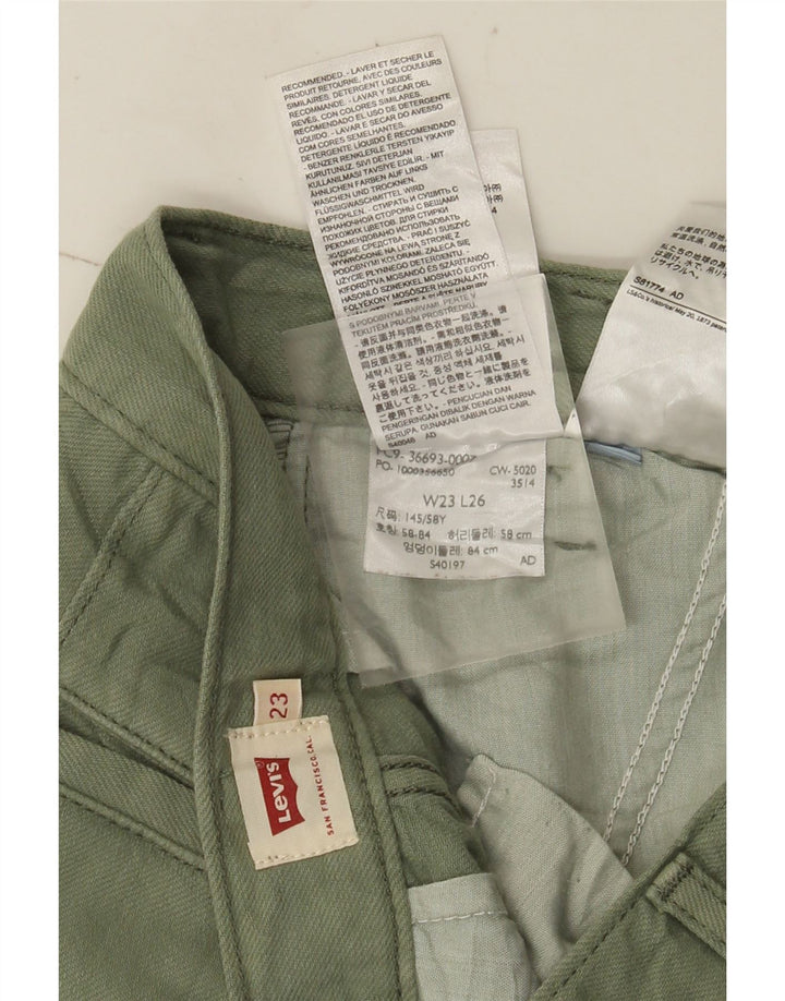 Levi's Womens Straight Cargo Trousers W23 L26 Green Cotton