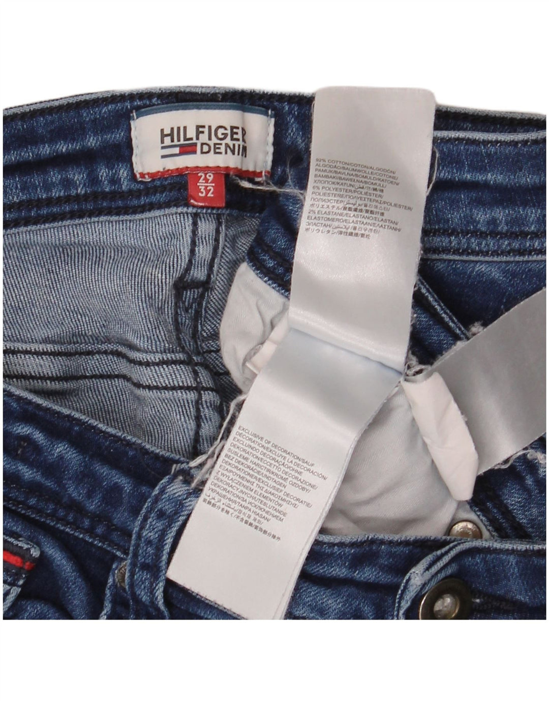 Tommy Hilfiger Womens Mid Rise Bootcut Jeans W32 L26 Blue Cotton