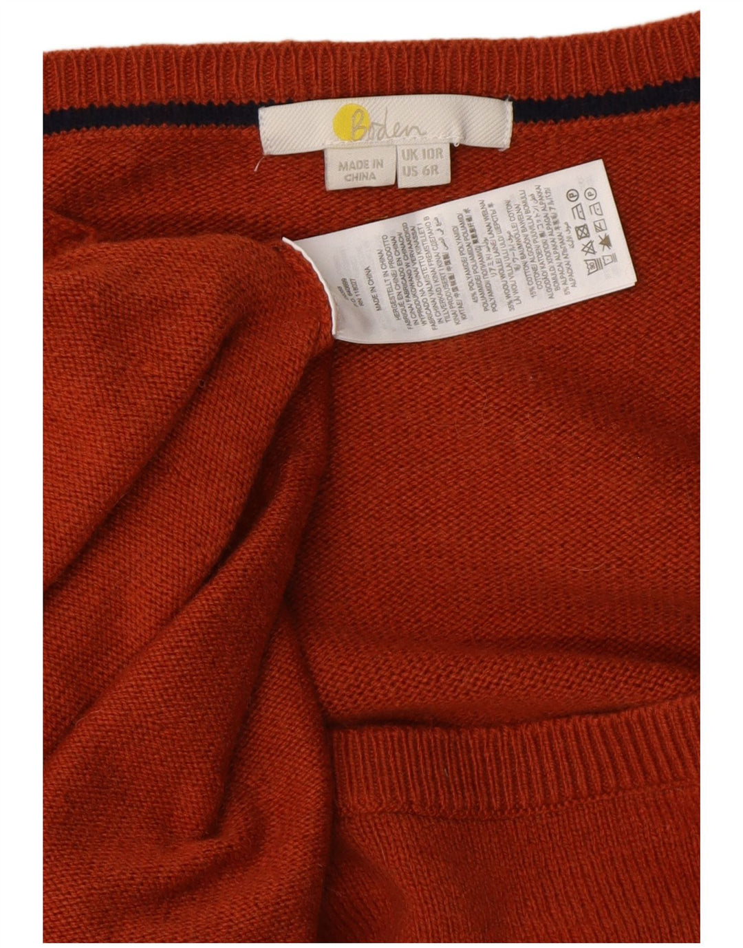 BODEN Damen Pulloverkleid UK 10 Small Orange Polyamid